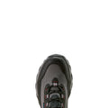 Black and gray hiking shoe on a white background