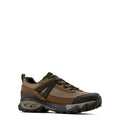 Brown and black sneaker on a white background