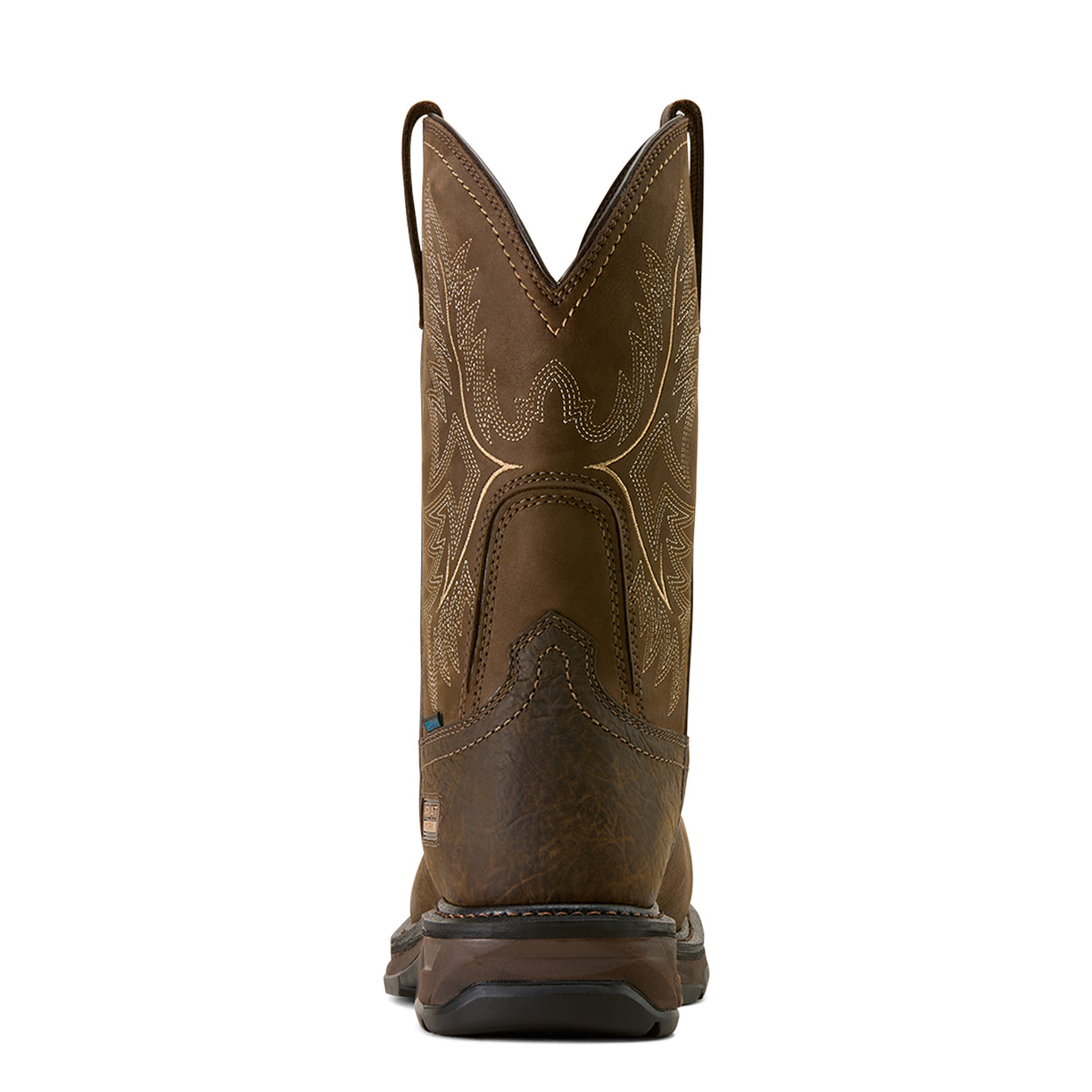 Brown cowboy boot on a white background