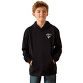 Ariat Stitched Skull Hoodie in Black - Detail View 1