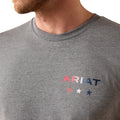 Gray t-shirt with 'ARIAT' logo and stars on a white background