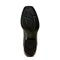 Black Ariat cowboy boot with square toe and pull straps – sole view