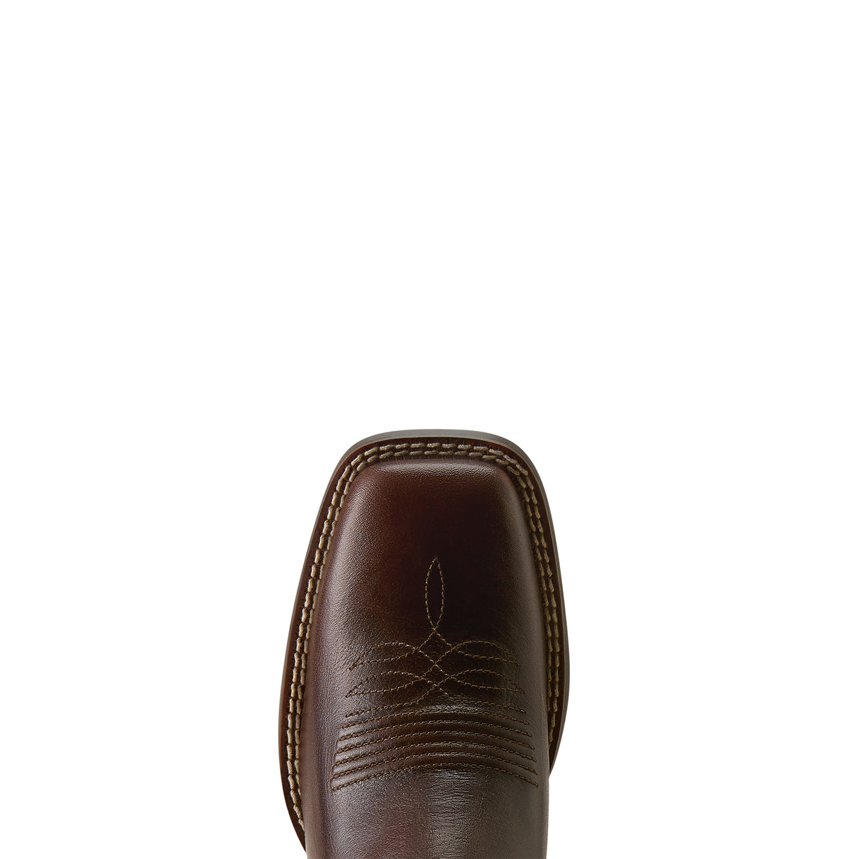 Brown leather boot sole on a white background