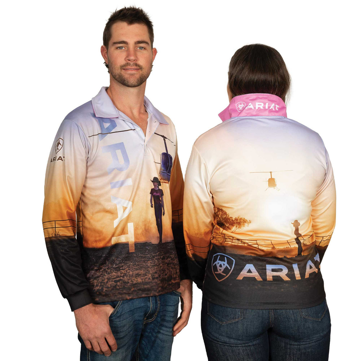 Ariat Unisex Adult's Fishing Shirt in Outback Cowgirl print - Pair