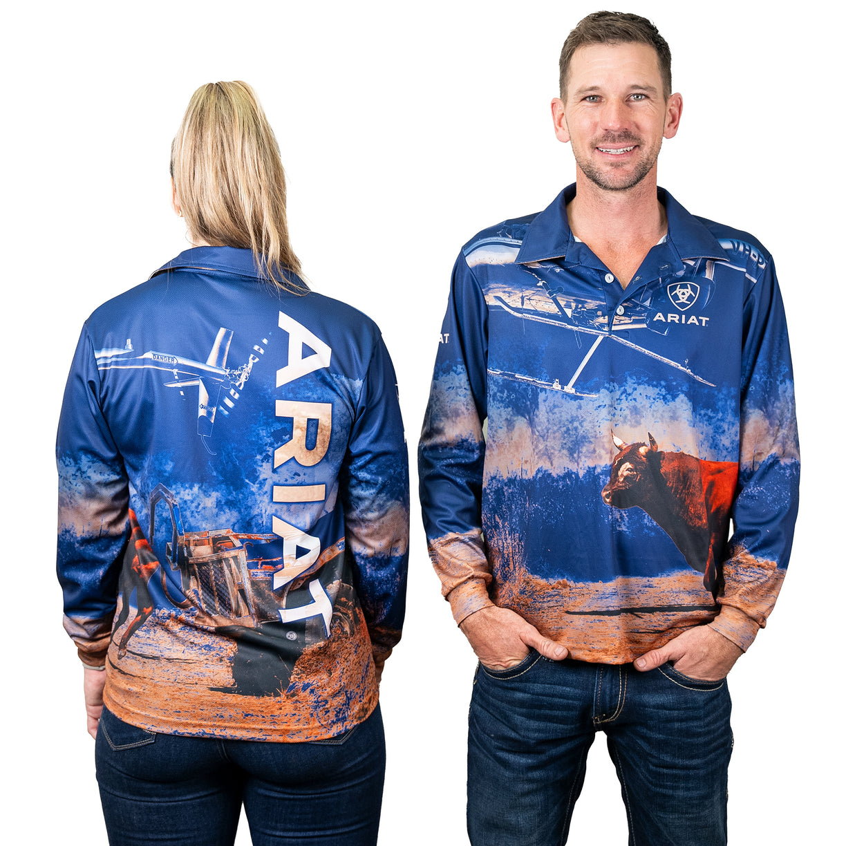 Ariat Adult Fishing Shirt - Bull Catcher Pattern