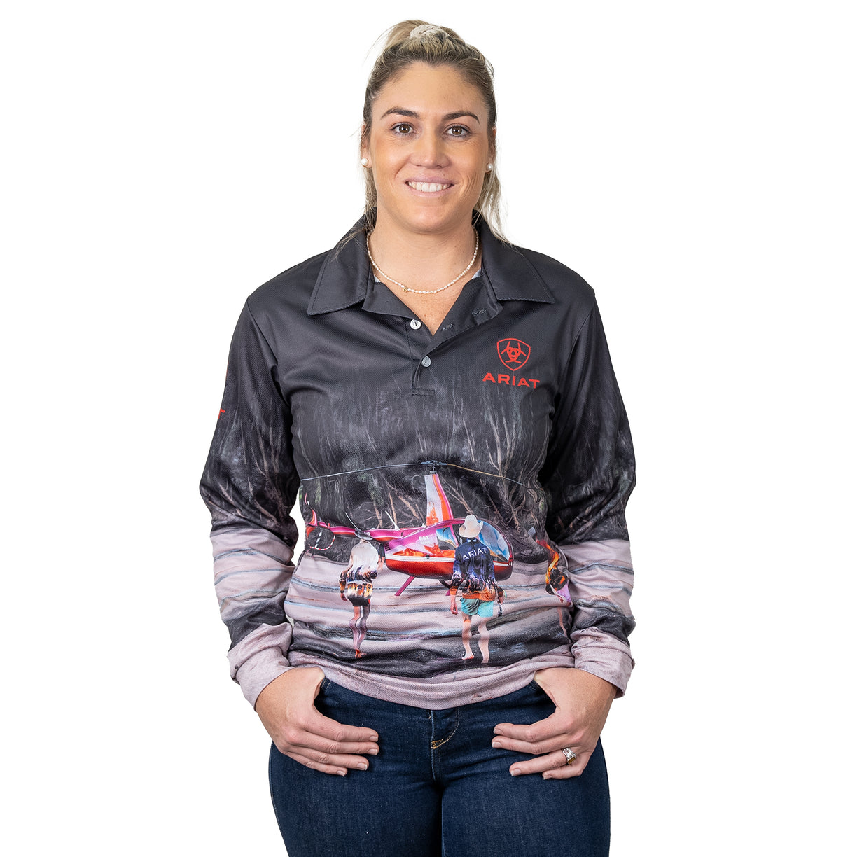Ariat Adult Fishing Shirt - Helifishing Pattern