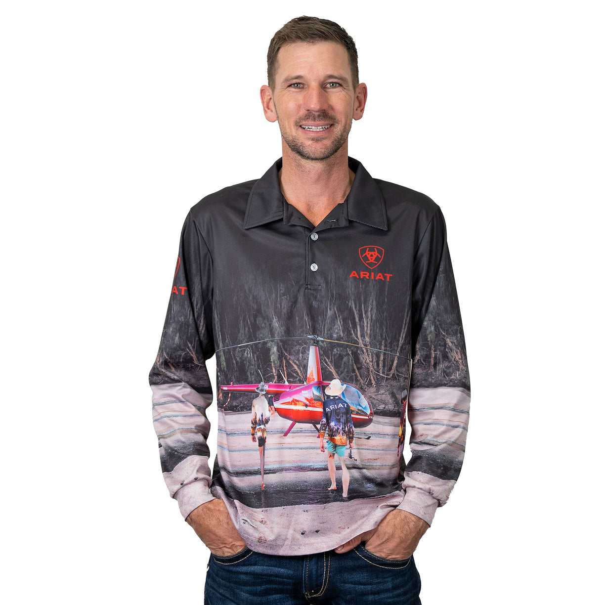 Ariat Adult Fishing Shirt - Helifishing Pattern