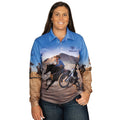 Ariat Adult's Fishing Shirt in Let's Ride print - Women's Front