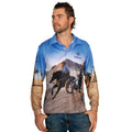 Ariat Adult's Fishing Shirt in Let's Ride print - Men's Front