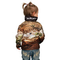 Ariat Kids' Fishing Shirt in Helimustering print - Back