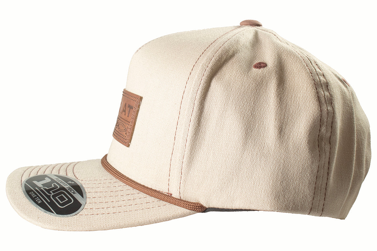Patch Fabric Khaki Snap Back Cap