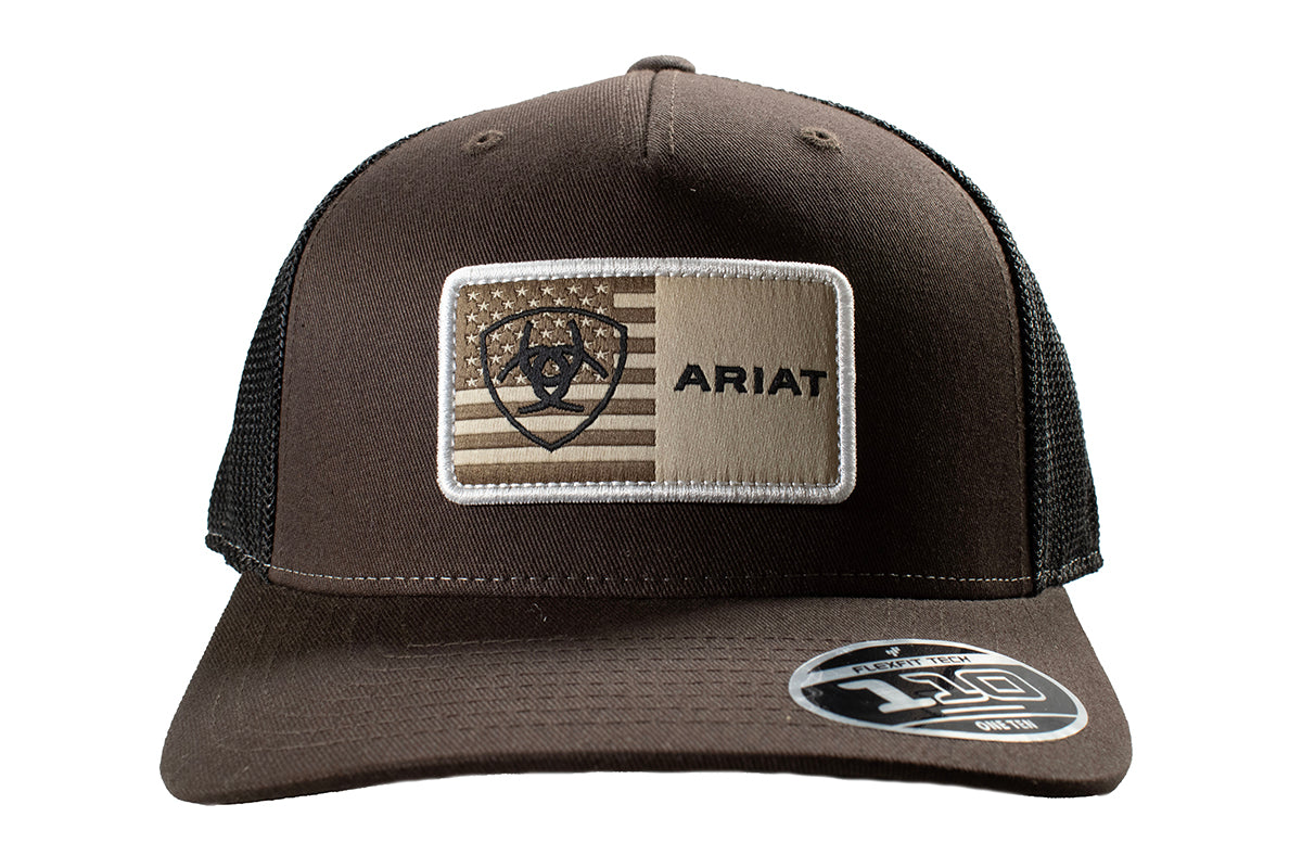 Flag Patch Mesh Brown Snap Back Cap