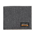 Gray denim wallet with Ariat Work logo on a white background