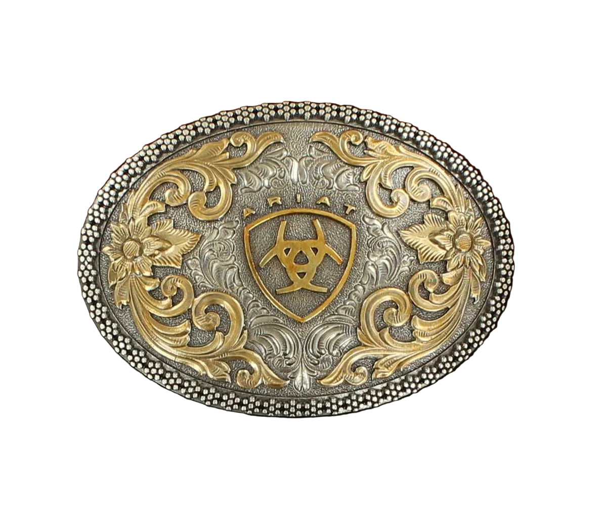 Oval Beaded Edge Ariat Logo Buckle