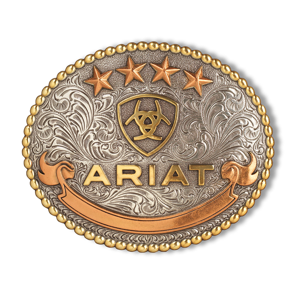 Oval Beaded Edge Ariat Logo Buckle