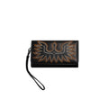 Ariat Cassanova wristlet wallet in black leather with a boot stitch eagle design