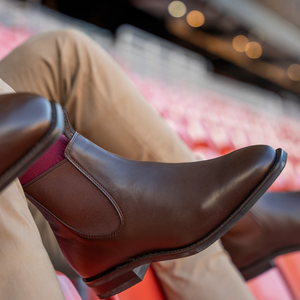 Ariat Stanbroke in Chestnut Brown worn by Queensland Maroons players. Lifestyle image closeup.