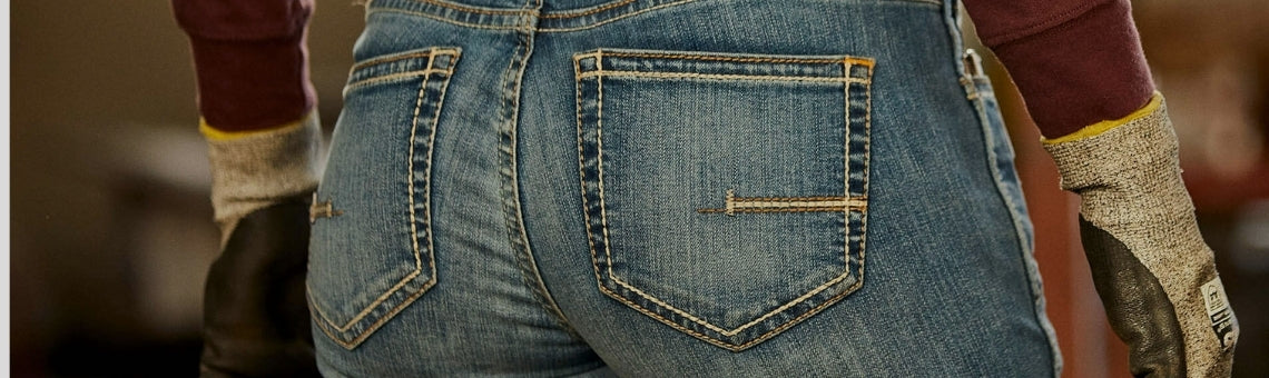 Ariat denim jeans worn by a working woman