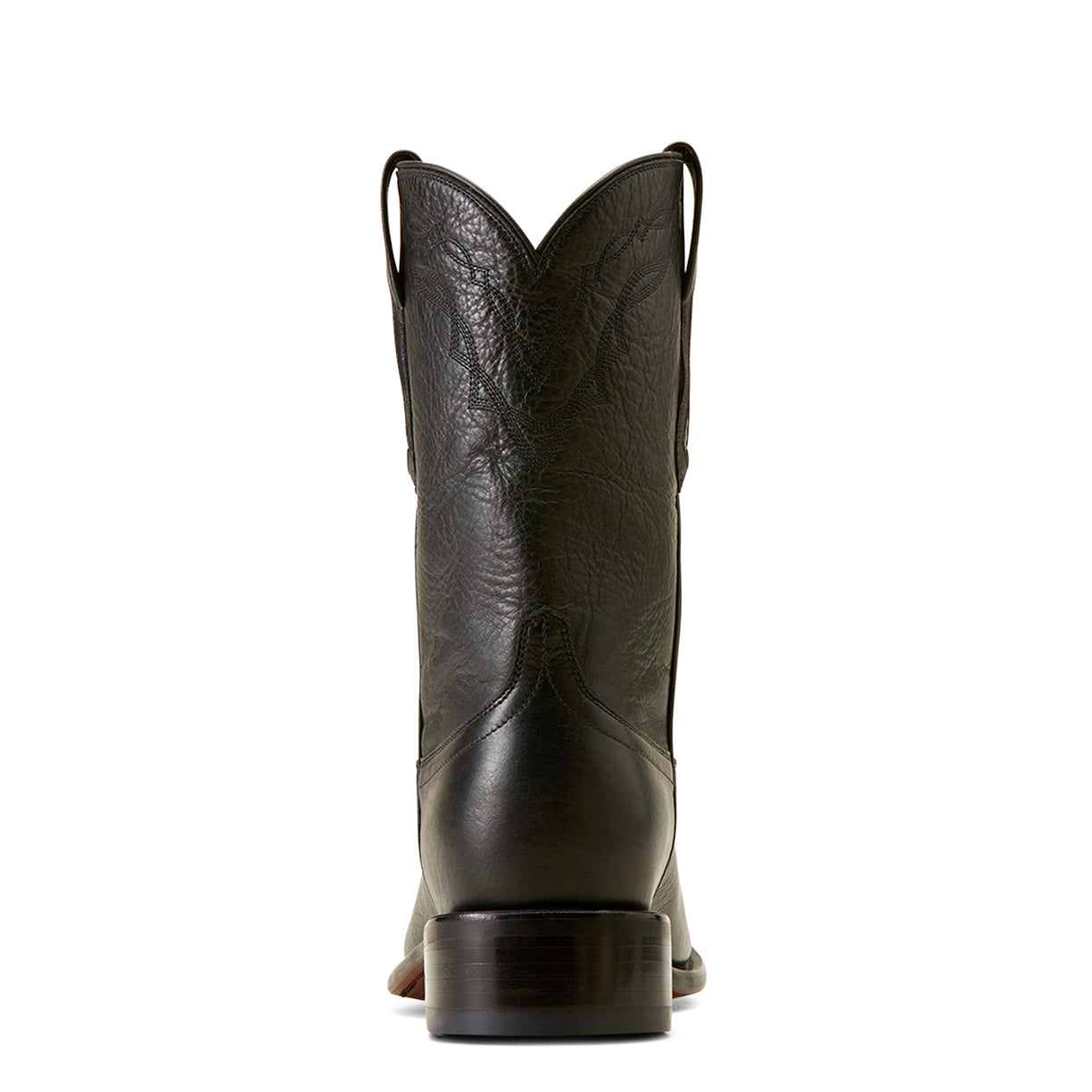 Ariat Men's Bench Made Clanton Western Boot in Cool Black Bison Heel