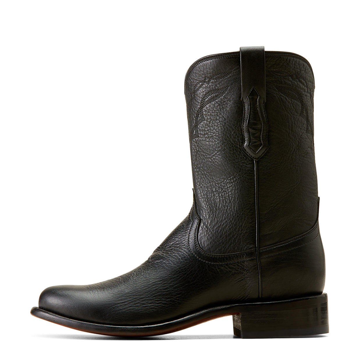 Ariat Men's Bench Made Clanton Western Boot in Cool Black Bison Side