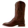 Ariat Men's Bench Made Bassett Cowboy Boot Front in Saddle Brown Bison Side