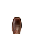 Ariat Men's Bench Made Bassett Cowboy Boot Front in Saddle Brown Bison Toe