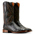 Ariat Men's Bench Made Bassett Western Boot Front in Black Full Quill Ostrich Pair