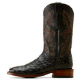Ariat Men's Bench Made Bassett Western Boot Front in Black Full Quill Ostrich Side