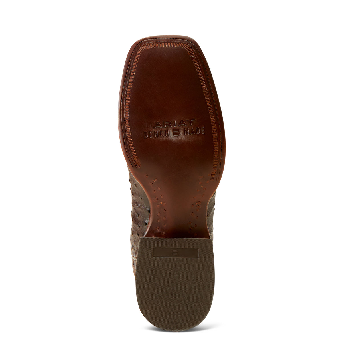 Ariat Men's Bench Made Bassett Western Boot Front in Espresso Full Quill Ostrich Sole