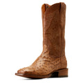 Ariat Men's Bench Made Bassett Western Boot Front in Buckskin Full Quill Ostrich Front