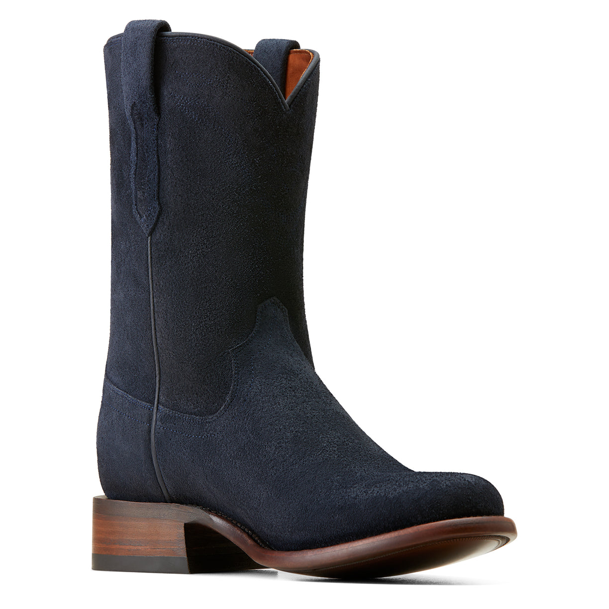 Ariat Men's Bench Made Clanton Western Boot in Oiled Navy Roughout Angle