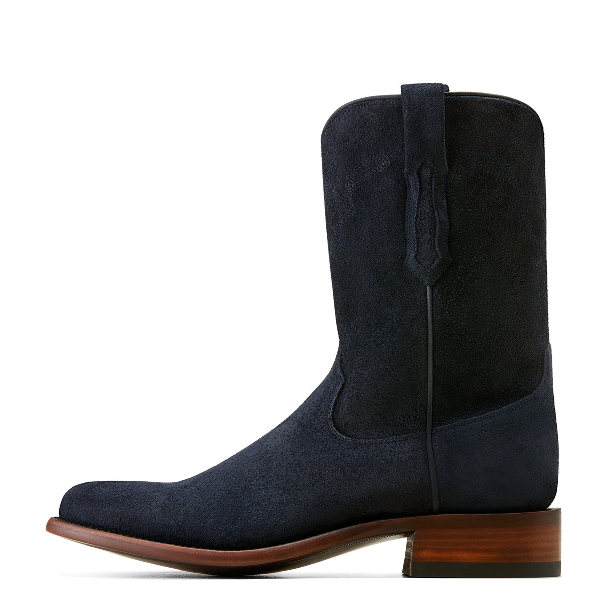 Ariat Men's Bench Made Clanton Western Boot in Oiled Navy Roughout Side