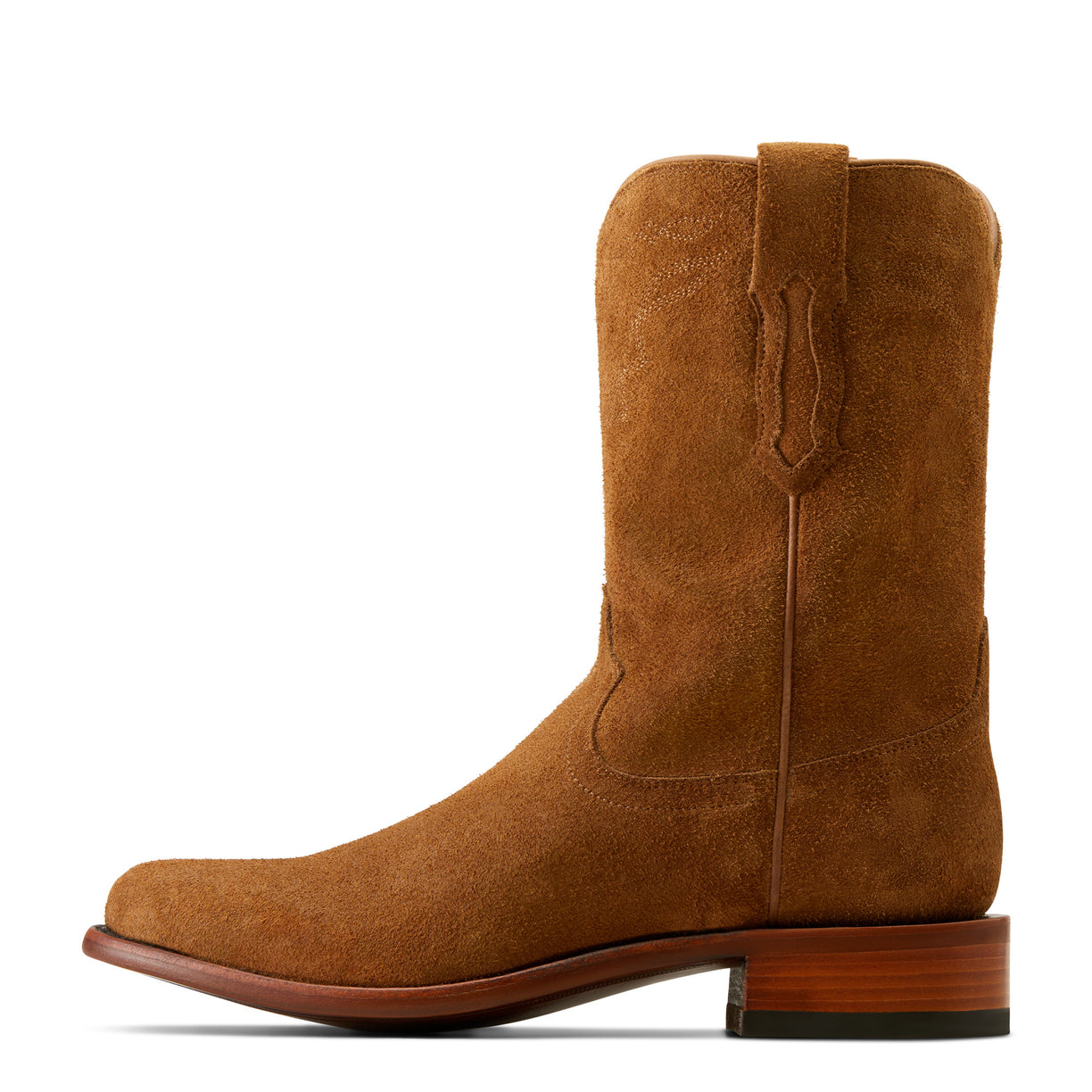 Ariat Men's Bench Made Clanton Western Boot in Oiled Tan Roughout Side