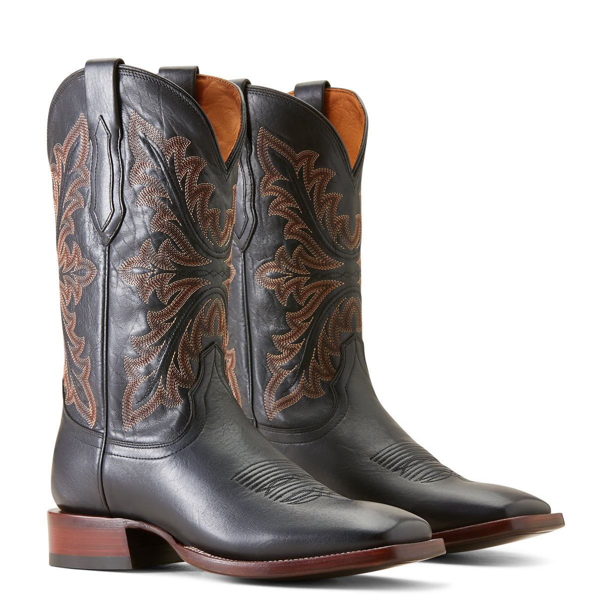 Ariat Men's Bench Made Bassett Cowboy Boot Front in Cool Black Bison Pair