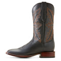Ariat Men's Bench Made Bassett Cowboy Boot Front in Cool Black Bison Side