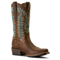 Ariat Women's Beaumont Western Boot in brown leather with gilded tiger print - Angle
