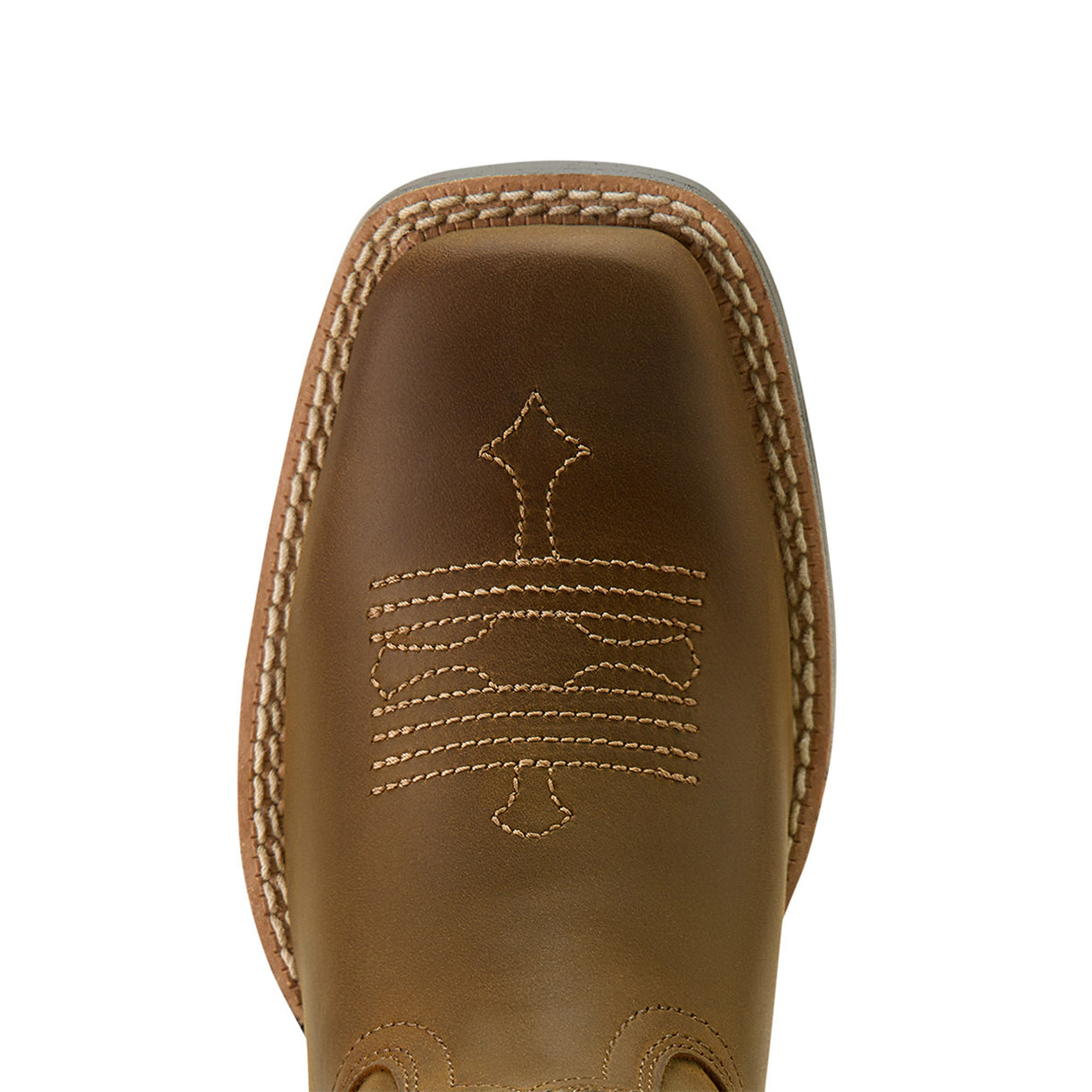 Ariat Kids' Tombstone Western Boot in distressed brown leather -  Toe