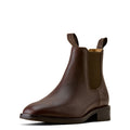 Brown leather Chelsea boot on a white background