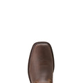 Brown leather boot sole on a white background