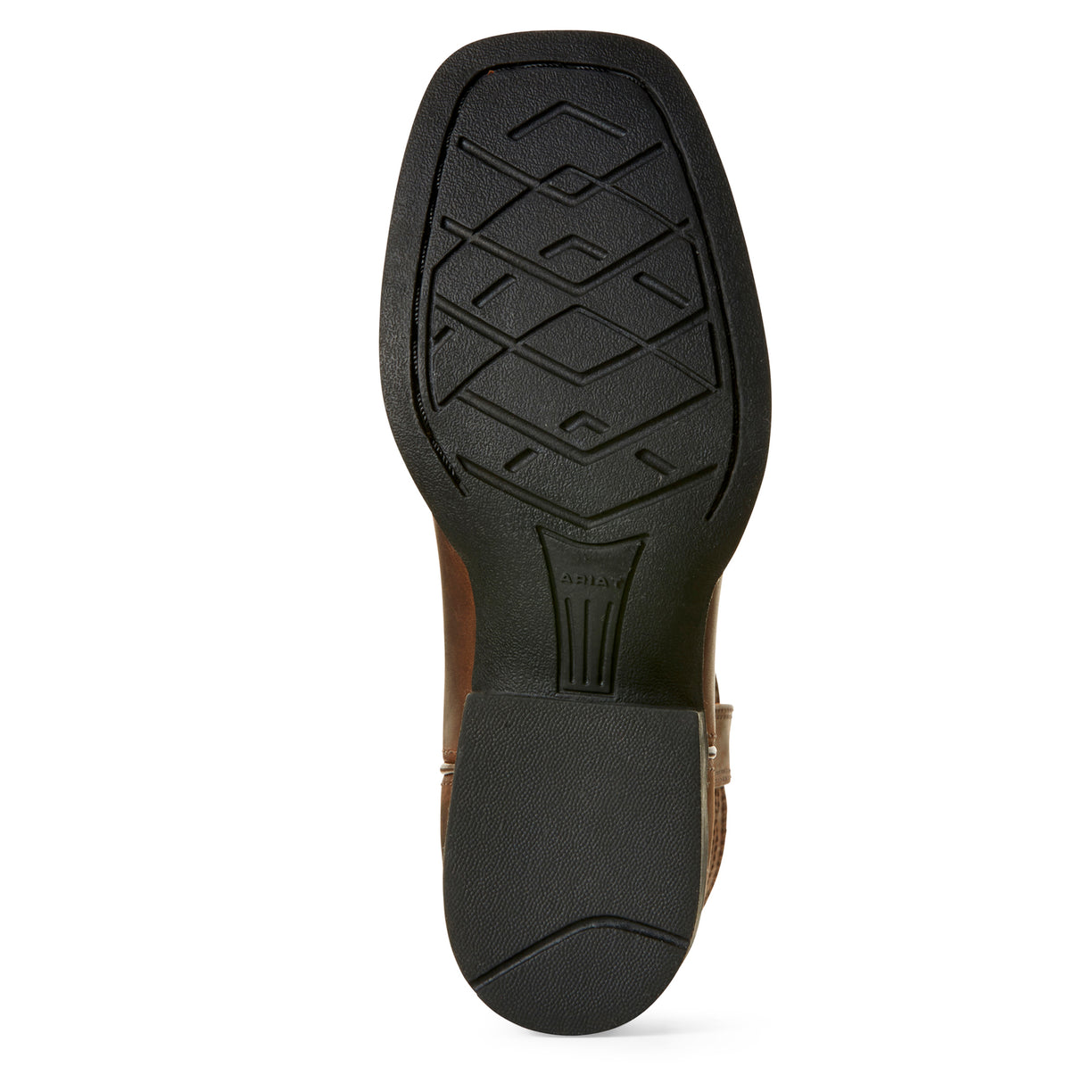 Close-up of a shoe sole with a textured pattern on a white background