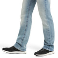 Ariat Men's M7 Rocker Stretch Stirling Stackable Straight Leg Jeans in blue denim - Detail