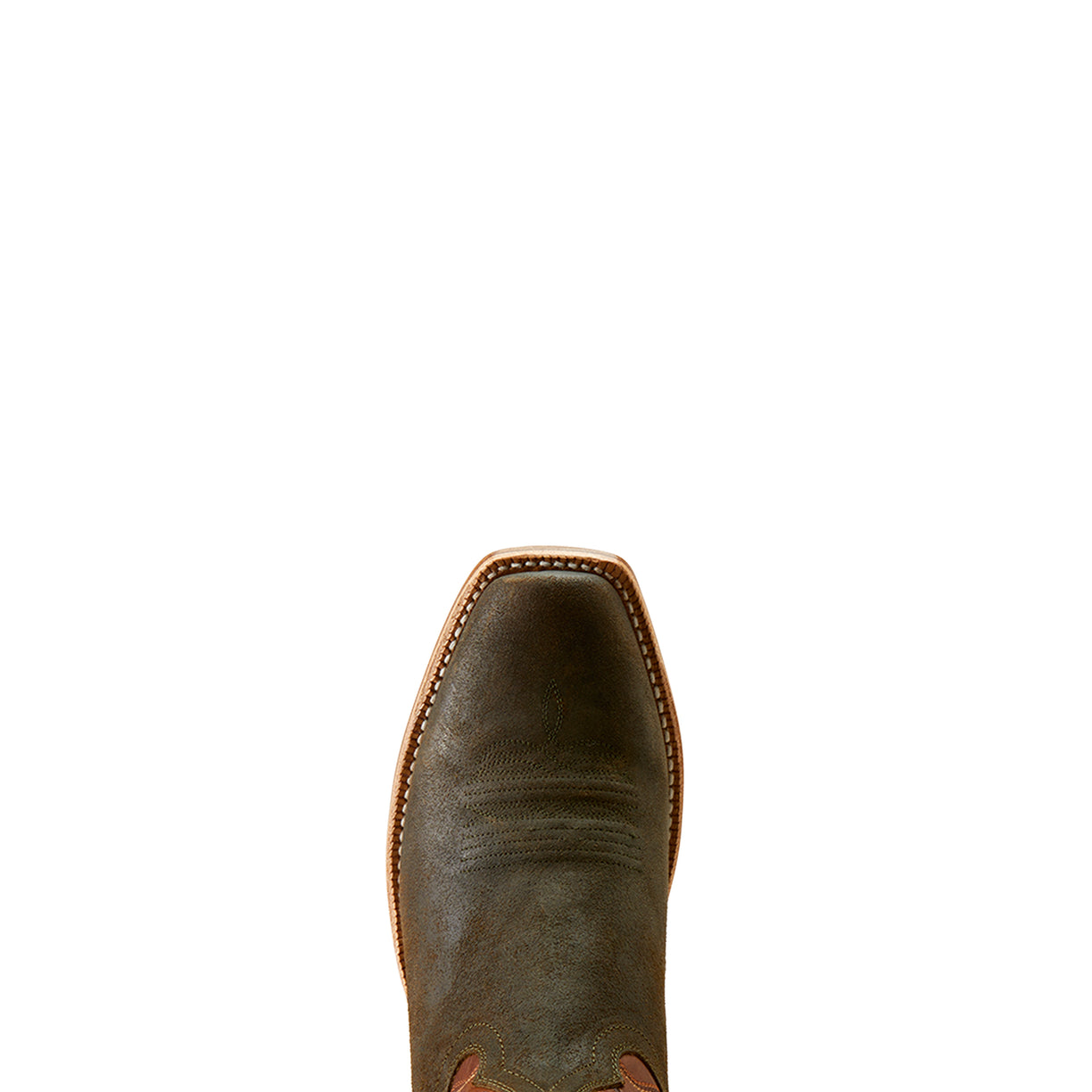 Ariat Men's Futurity Time Boots in olive roughout leather and copper crunch - Toe