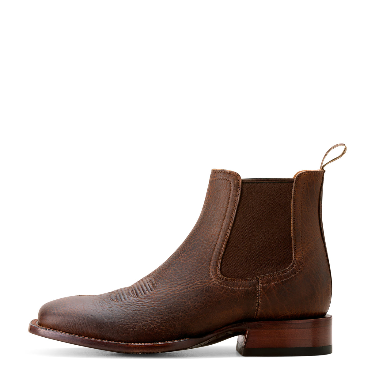Ariat Men's Bench Made Younger Western Boot in Saddle Brown Bison Side