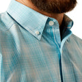Ariat Men's Pro Series Gregory Classic Fit Shirt in white and pale blue pattern - Detail