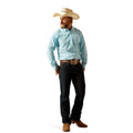 Ariat Men's Pro Series Gregory Classic Fit Shirt in white and pale blue pattern - Full