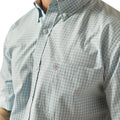 Ariat Men's Pro Series Glennie Classic Fit Shirt in white and blue pattern - Detail