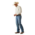 Ariat Men's Wrinkle Free Adrian Classic Fit Shirt in white and grey pattern - Full