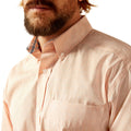Ariat Men's Wrinkle Free Ashton Classic Fit Shirt in peach colour - Detail