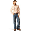 Ariat Men's Wrinkle Free Ashton Classic Fit Shirt in peach colour - Full
