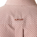 Ariat Men's Wrinkle Free Avery Classic Fit Shirt in white and red pattern - Detail